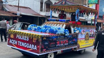 Kapolres Agara Lepas Karnaval Budaya, Warna-Warni Tradisi Semarakkan Hari Jadi Ke-52 Kabupaten Aceh Tenggara